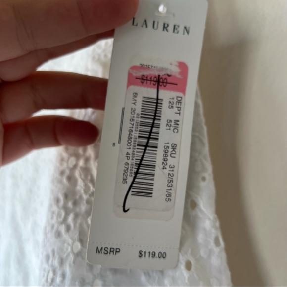 Lauren Ralph Lauren NWT Vintage Dead Stock Embroidered Skirt White Size Petite 4 - Picture 5 of 7